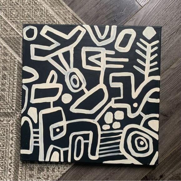 Modern minimalist original abstract canvas art 12”x12” - Picture 4 of 9